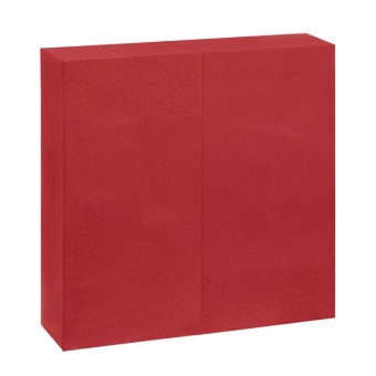 PTP | Servetten 2-laags | 1/8 vouw | Rood | 40x40cm | 30x40 stuks