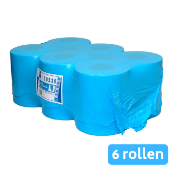 Euro Products | Midi rol 1-laags | Recycled tissue | Blauw | 6 x 300 meter