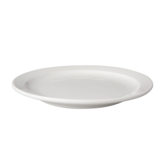 Mammoet | Bord | Wit | Smalle rand | 21 cm | 6 stuks