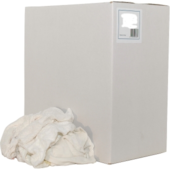 Euro Products | Poetsdoek | Witte badstof handdoeken gesneden | Doos 5 kg