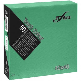 Infibra | Servetten 2-laags | 1/4 vouw | Donkergroen | 40x40cm | 24x50 stuks