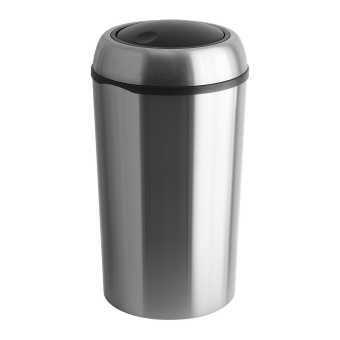Prullenbak 75ltr swingdeksel ovaal RVS