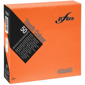 Infibra | Servetten 2-laags | 1/4 vouw | Oranje | 40x40cm | 24x50 stuks