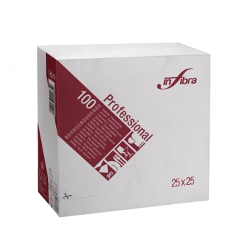Infibra | Servetten 2-laags | 1/4 vouw | Wit | 25x25cm | 30x100 stuks