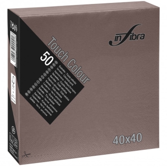 Infibra | Servetten 2-laags | 1/4 vouw | Bruin | 40x40cm | 24x50 stuks