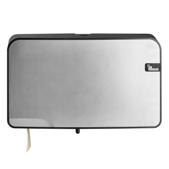 E-Tissue | Mini Duo Jumbo Toiletrolhouder | Zilver