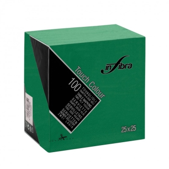 Infibra | Servetten 2-laags | 1/4 vouw | Donkergoen | 25x25cm | 30x100 stuks
