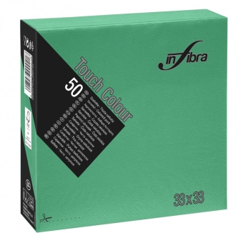Infibra | Servetten 2-laags | 1/4 vouw | Donkergroen | 33x33cm | 24x50 stuks