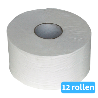 Euro Products | Toiletpapier 2- laags cellulose | Mini jumborol | 12 x 180 meter