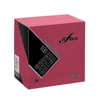 Infibra | Servetten 2-laags | 1/4 vouw | Bordeaux | 25x25cm | 30x100 stuks