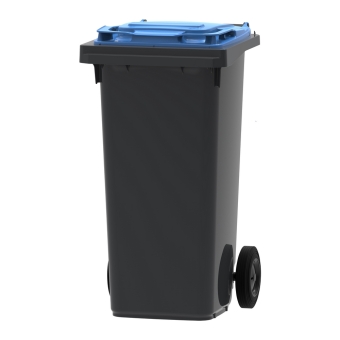 Mini-container | Grijs/blauw | Inhoud: 120 liter 