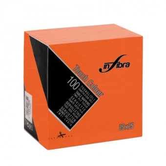 Infibra | Servetten 2-laags | 1/4 vouw | Oranje | 25x25cm | 30x100 stuks