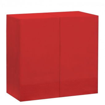 Servetten 2-laags | 1/8 vouw | Rood | 33x33cm | 48x50 stuks