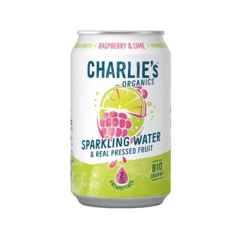 Charlie's Organics | Sparkling Water Raspberry & Lime Bio | 12 x 33 cl
