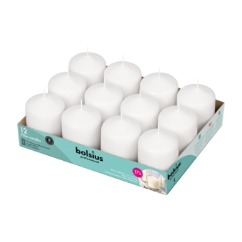 Bolsius | Stompkaarsen | 80/60 | Wit | 12 stuks