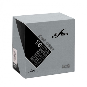 Infibra | Servetten 2-laags | 1/4 vouw | Grijs | 25x25cm | 30x100 stuks