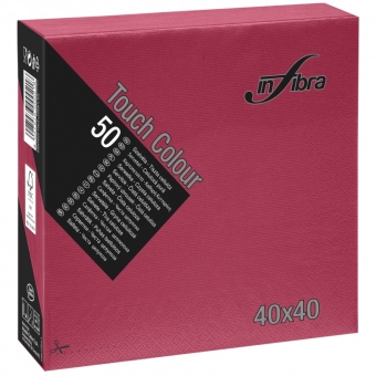 Infibra | Servetten 2-laags | 1/4 vouw | Bordeaux | 40x40cm | 24x50 stuks