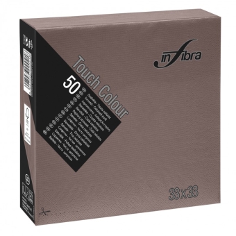 Infibra | Servetten 2-laags | 1/4 vouw | Bruin | 33x33cm | 24x50 stuks