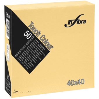 Infibra | Servetten 2-laags | 1/4 vouw | Creme | 40x40cm | 24x50 stuks