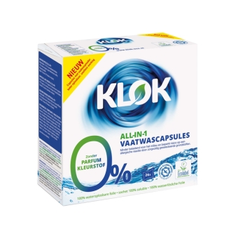 Klok | Ecologische vaatwascapsules | 26 x 18 gram