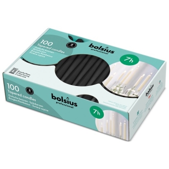 Bolsius | Gotische kaarsen | Zwart | 100 stuks