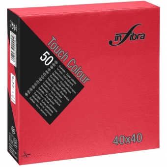 Infibra | Servetten 2-laags | 1/4 vouw | Rood | 40x40cm | 24x50 stuks