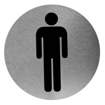 Toiletbordje man RVS