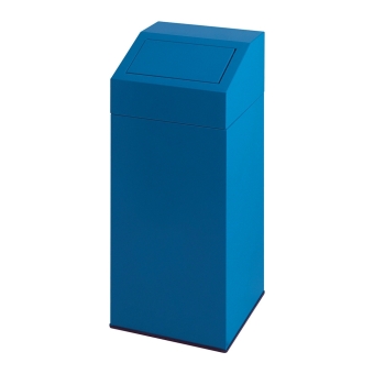 Afvalbak met pushdeksel 45 ltr blauw