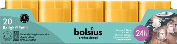 Bolsius | VOORDEELVERPAKKING | Relight Amber kaarsen | Navulling 80 stuks