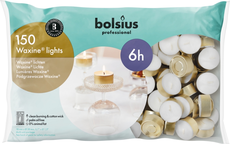 Bolsius | Waxine Lichten | 6 uur | 150 stuks