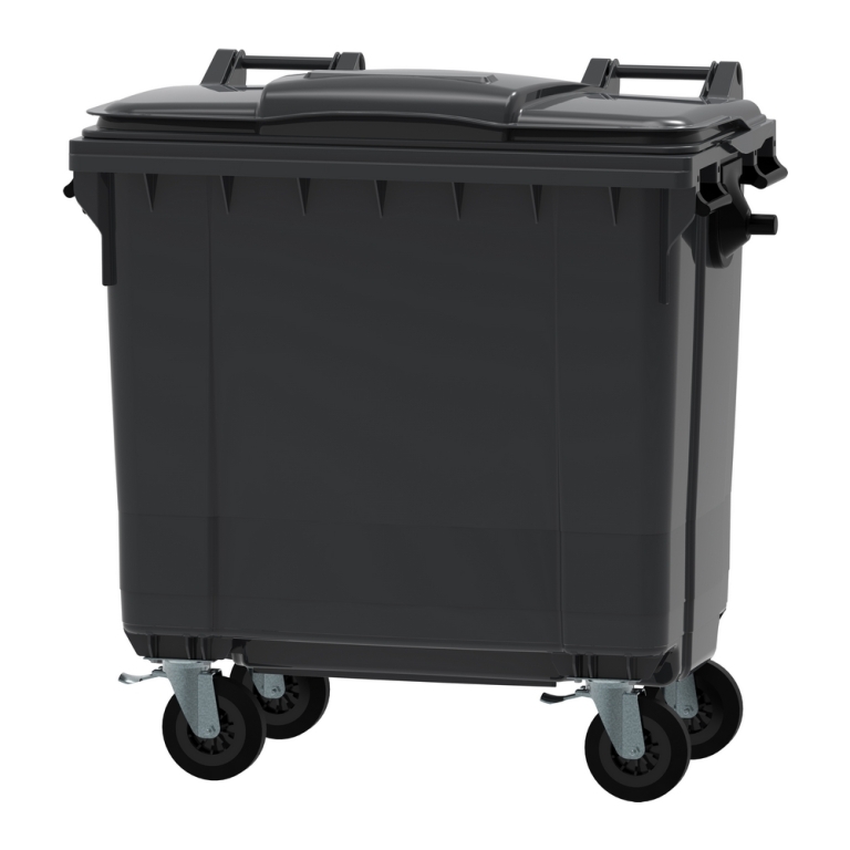 Kunststof container | Grijs/zwart | Inhoud: 770 liter