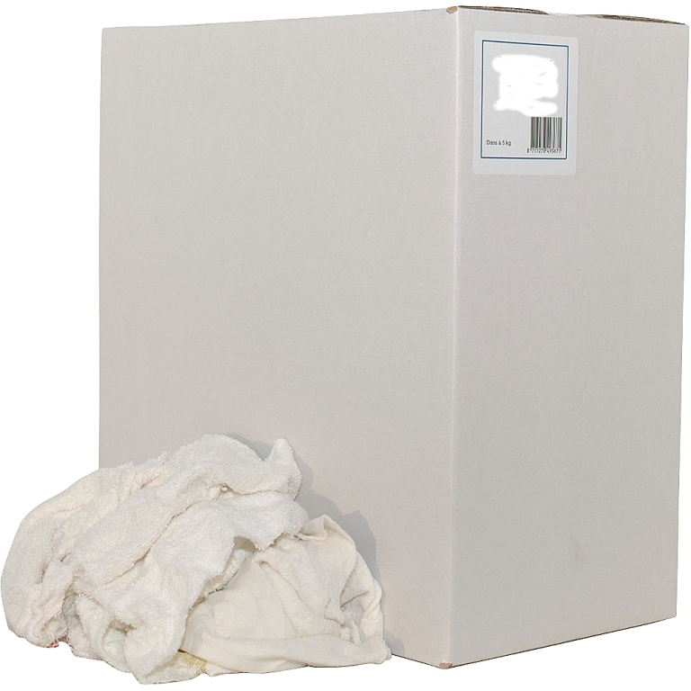 Euro Products | Poetsdoek | Witte badstof handdoeken gesneden | Doos 5 kg