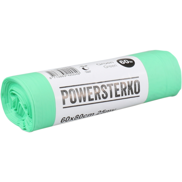 Powersterko | Afvalzak | 60 x 80 cm 60 liter | Bio | T30 | 24 x 10 stuks