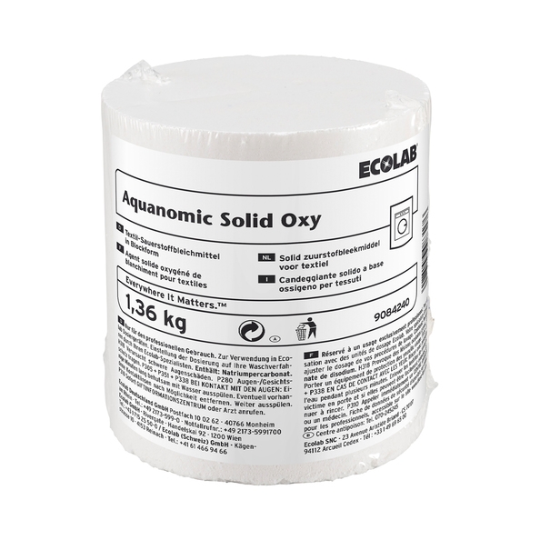 Ecolab | Aquanomic Solid Oxy | 1,36 kg | 2 stuks
