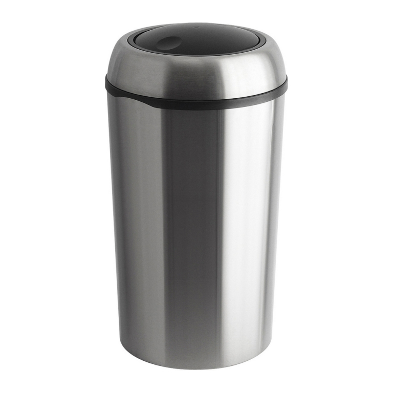 Prullenbak 75ltr swingdeksel ovaal RVS