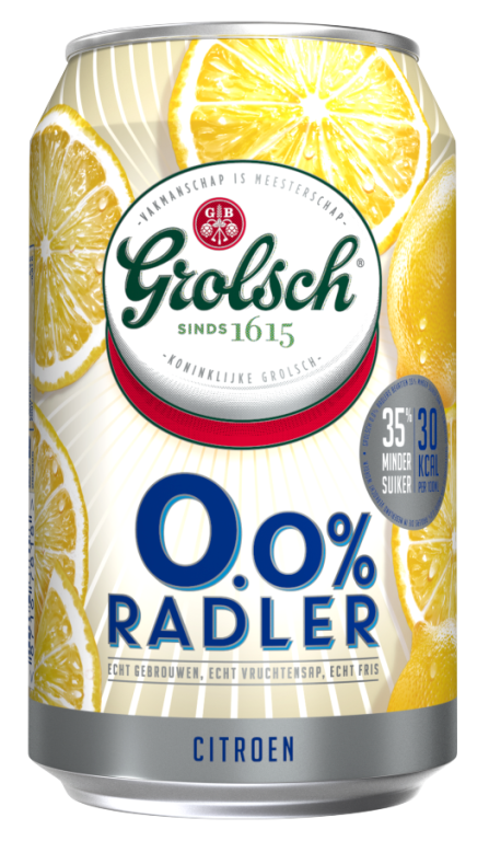 Grolsch | Radler Lemon | 0% Alcoholvrij | Blik 24 x 33 cl