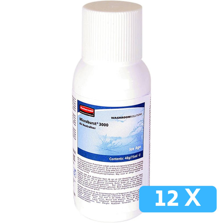 Rubbermaid | Microburst 3000 | Navulling: Ice Age | Spray 12 x 75 ml
