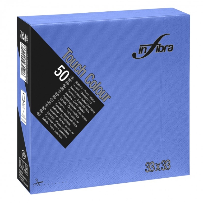 Infibra | Servetten 2-laags | 1/4 vouw | Donkerblauw | 33x33cm | 24x50 stuks