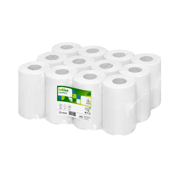 Satino | CF1 Poetsrol Mini | 1-laags | 120 meter | 12 stuks