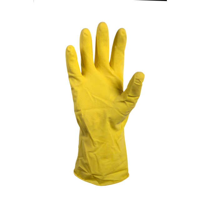 Rubberen Latex huishoudhandschoen L 1 paar geel