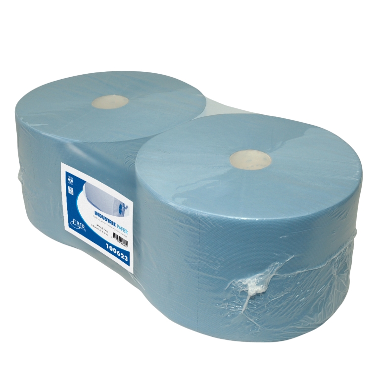 Euro Products | Industriepapier 3- laags | Blauw verlijmd | 2 x 380 meter