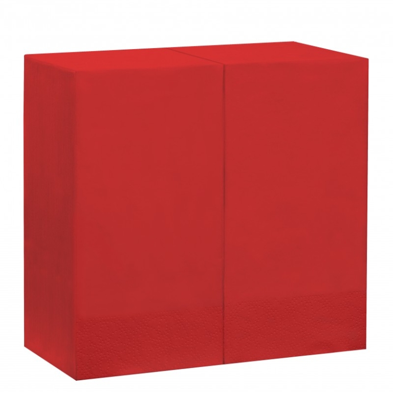 Servetten 2-laags | 1/8 vouw | Rood | 33x33cm | 48x50 stuks