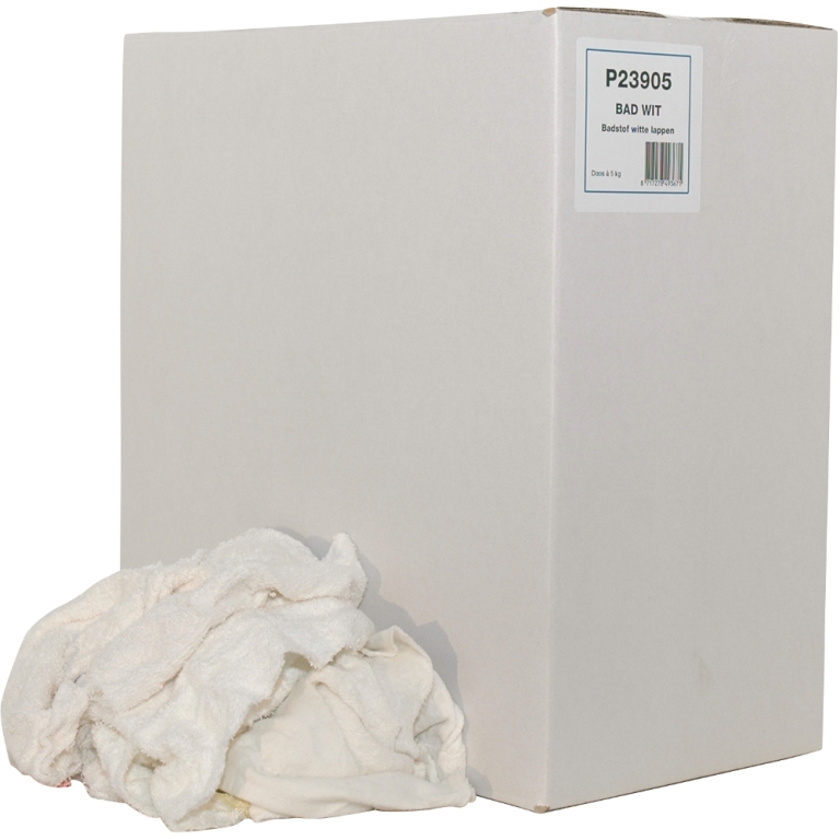 Euro Products | Poetsdoek | Witte Badstof gesneden | Doos 5 kg