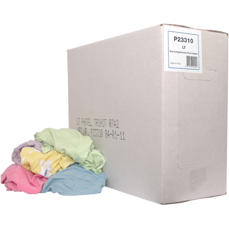 Euro Products | Poetsdoek | Lichtbonte pastel tricot | Doos 10 kg