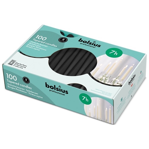 Bolsius | Gotische kaarsen | Zwart | 100 stuks