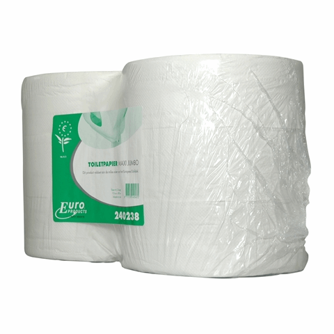 Euro Products | Toiletpapier 2-laags | Maxi jumborol | Wit | 6 x 380 meter