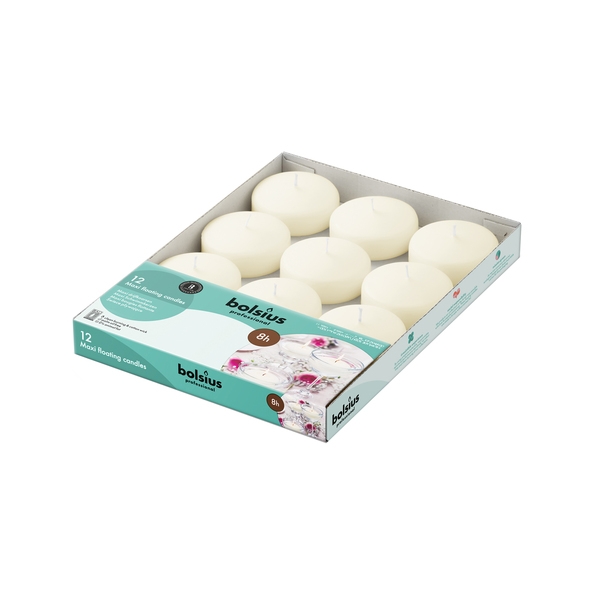 Bolsius | Maxi Drijfkaarsen | Ivoor | 12 stuks