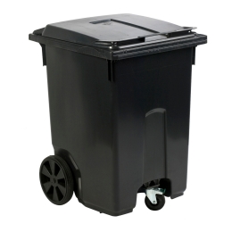 Mini rolcontainer met 3  wielen 400 liter grijs