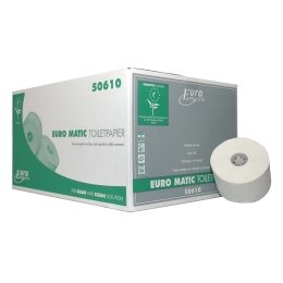 Euro Products | Recycled toiletpapier 2-laags | Doppenrol | Hoog wit | 36 x 100 meter