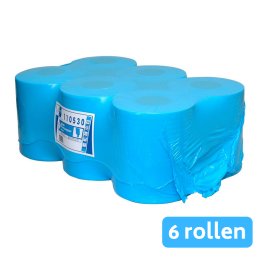 Euro Products | Midi rol 1-laags | Recycled tissue | Blauw | 6 x 300 meter